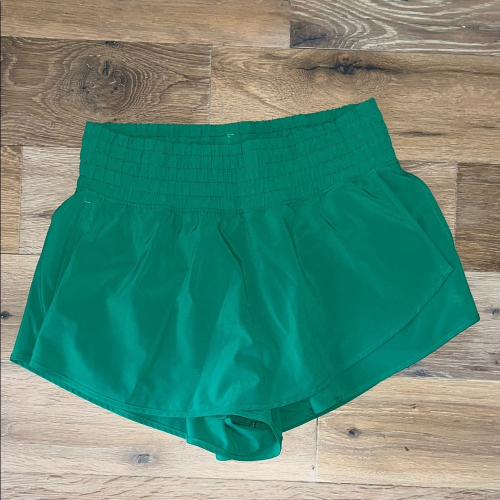 AERIE OFFLINE ACTIVE WEAR SHORTS SKIRT PANEL SZ MEDIUM GREEN AMERICAN EAGLE